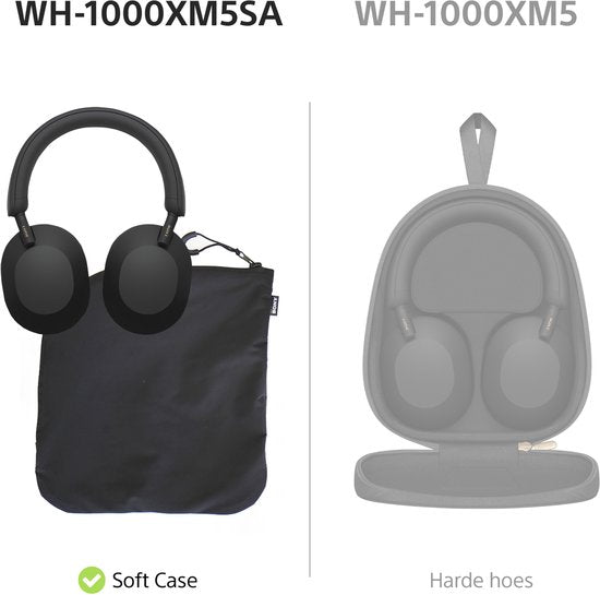 Sony WH-1000XM5SA - Kabellose Kopfhörer mit Geräuschunterdrückung - Limitierte Soft Case Edition - Schwarz