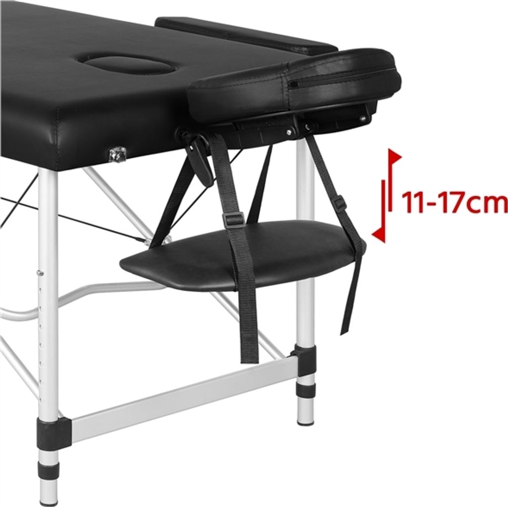 Yaheetech Massageliege mit 2 Zonen – Zusammenklappbar aus Aluminium – Höhenverstellbar – Schwarz – 213 x 92 cm