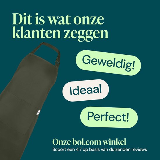 Castagnola Küchenschürze - Wasser- und schmutzabweisend - Professionelle Kochschürze - Schürze für Frauen und Männer - Catering-Schürze - Unisex - Verstellbare Schnalle - Extra große Fächer - Grün