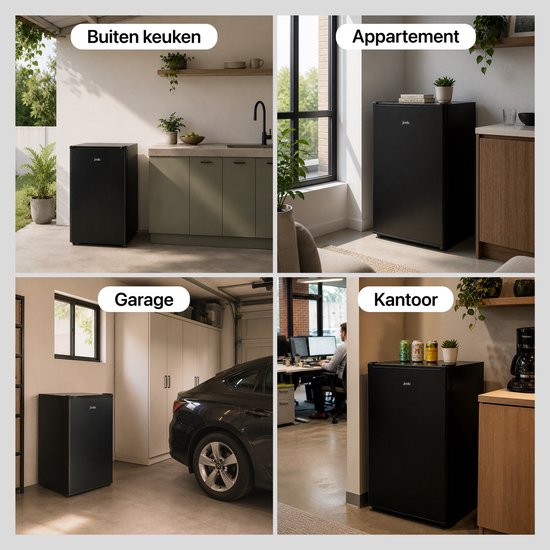 Joula Tischgefriertruhe – freistehend, Mini/klein – 60 Liter – 3 Gefrierschubladen – Schwarz