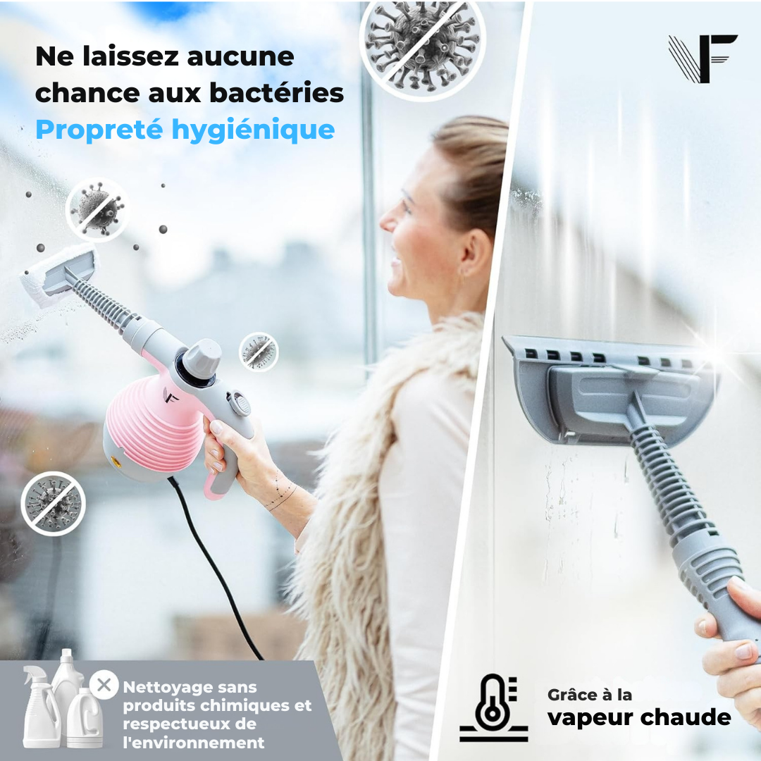 Neighbour's Friend Manueller Dampfreiniger - Dampfregulierung - Inklusive Zubehör - 350ml Tank - Rosa