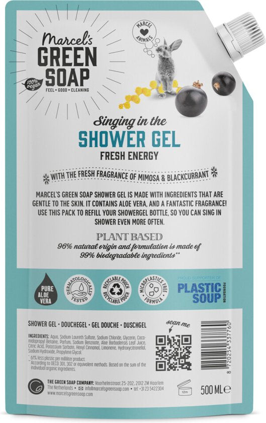 Marcel's Green Soap Duschgel-Nachfüllpackung Mimose & Schwarze Johannisbeere 500 ml