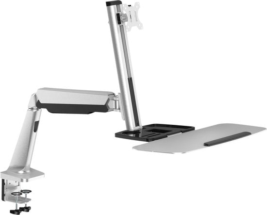Sitz-Steh-Arbeitsplatz - Monitorhalterung mit Tastatur - Arbeitsstation
