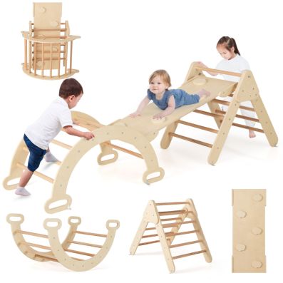 Coast Montessori Klettergerüst, 3-teilig – Dreiecke – Bögen – Kletterrampen – Holz