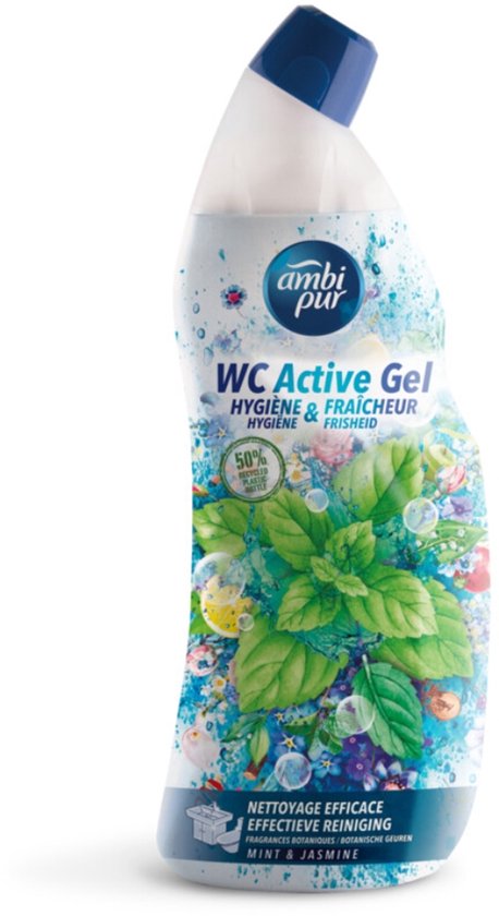 Ambi Pur – Toilettenreiniger – WC Active Gel – Minze & Jasmin – 750 ml – 1 Stück