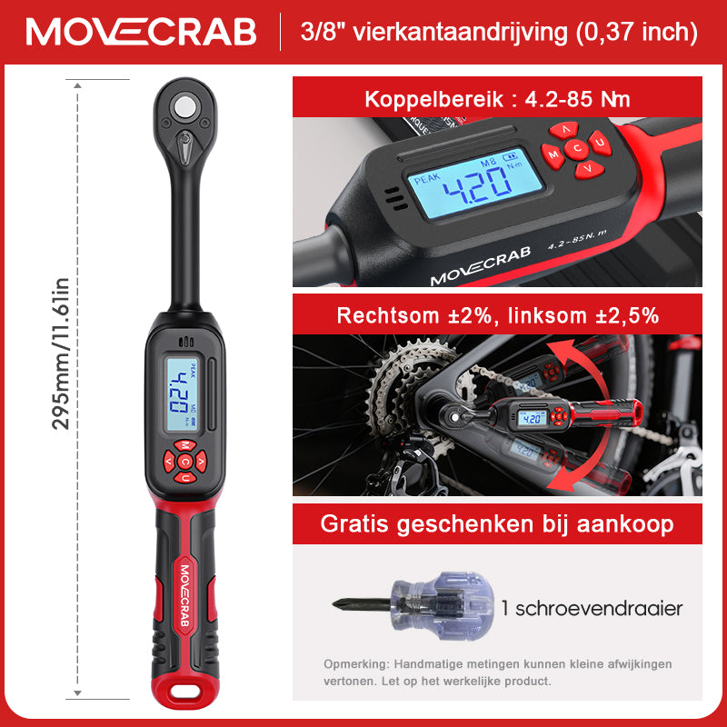 movecrab digitaler Drehmomentschlüssel – 4,2 bis 85 Nm