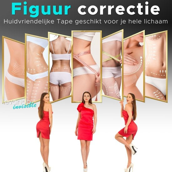 Levanda transparentes Brustband 5 Meter- unsichtbares Brustband inkl. Brustwarzenabdeckungen- trägerloses BH Klebeband - Modeband Brüste