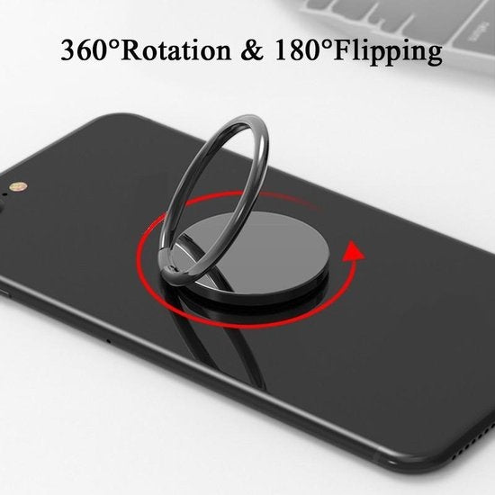 GarpexÂ® Phone Button Finger Holder Smartphone Stand - Finger Ring Grip - Farbe Silber