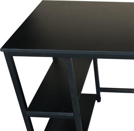 Schreibtisch Tough - Computertisch - Industriedesign - mit Ablagefächern - schwarz