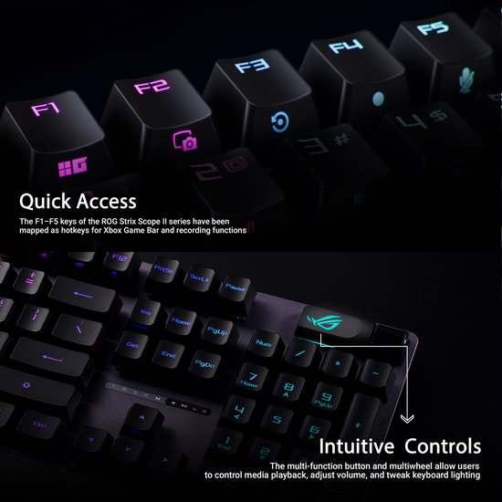 ASUS ROG STRIX SCOPE II RX/RXRD – Tastatur – XA12 – kabelgebunden – USB – Schwarz – QWERTY