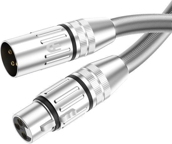 Drivv. Premium-XLR-Kabel – Mikrofonkabel – Stecker auf Buchse, 3-polig – 3 Meter – Silber