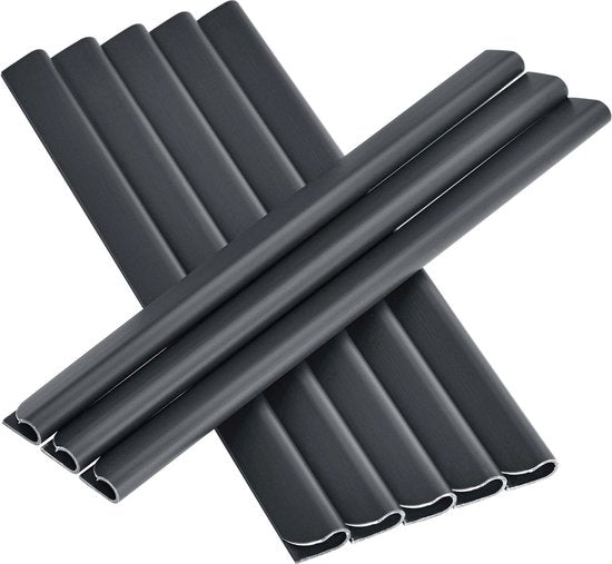 PVC-Sichtschutzstreifen - 3 Stück - 35 Meter - Anthrazit - inkl. Befestigungsclips