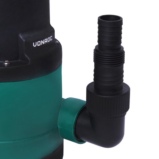 VONROC Tauchpumpe/Wasserpumpe 300W - 6500l/h - Für sauberes und leicht verschmutztes Wasser - Mit Schwimmer