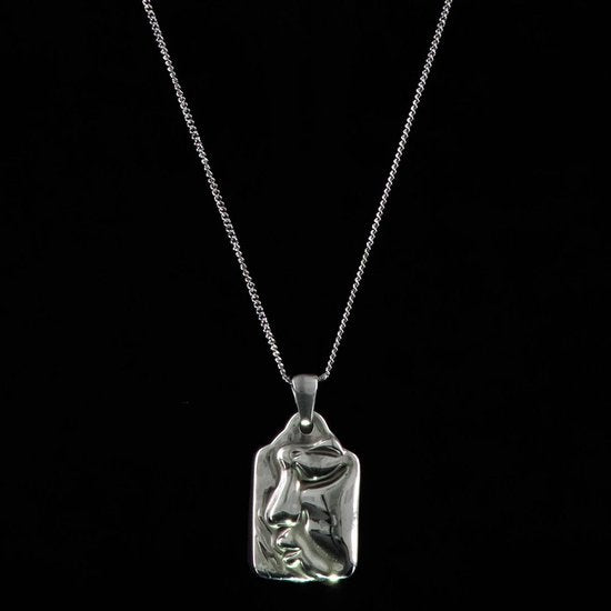 Laura Ferini Damen Halskette Faccina Silber - Silber Halskette mit Anhänger - 18K Weißgold vergoldet - Halskette - Halskette - Schmuck - Accessoires - Damen Halskette mit Anhänger