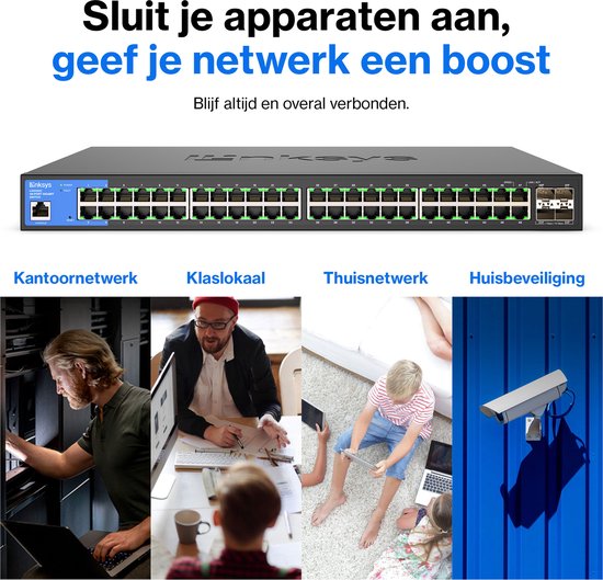 Linksys LGS352C – Netzwerk-Switch – verwaltet – 48 Ports – 10G-SFP+-Ports – Schwarz
