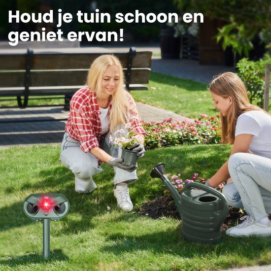 Katzenabwehr - 4 Stück - Ultraschall-Mausabwehr - Solarbetrieben - Gegen Ungeziefer - Grün - von Faas