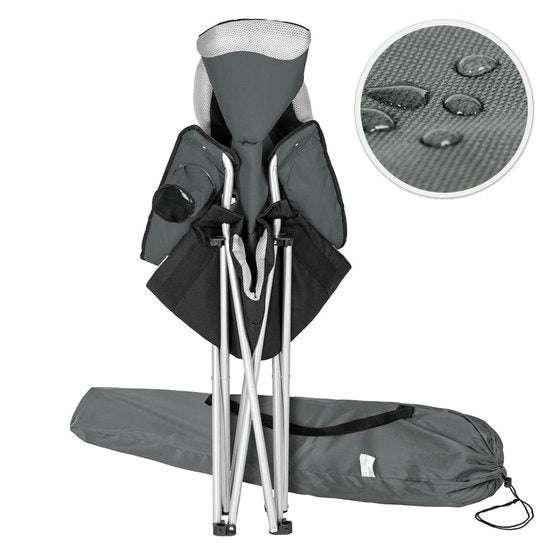 tectake Chair Basic Campingstuhl - faltbar - Grau/Schwarz