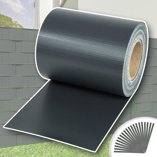 tectake - Sichtschutzfolie für Zaun/Gartensichtschutz - 35 Meter - 19 cm hoch - anthrazit - 401863