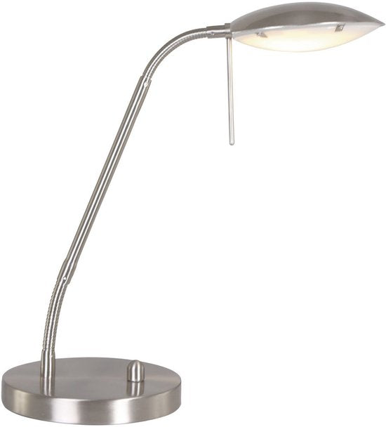 Stahl-Tischlampe Biron 1315ST – Neigbar und verstellbar – Modernes Design – Mexlite – Inklusive 194 cm langem Kabel – Höhe 25–46 cm