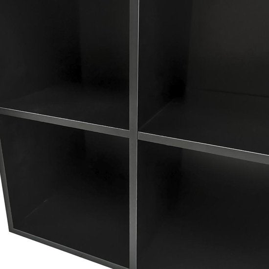 Schallplattenschrank - Aufbewahrung von LP-Schallplatten - Bücherregal - 4 Fächer - schwarz