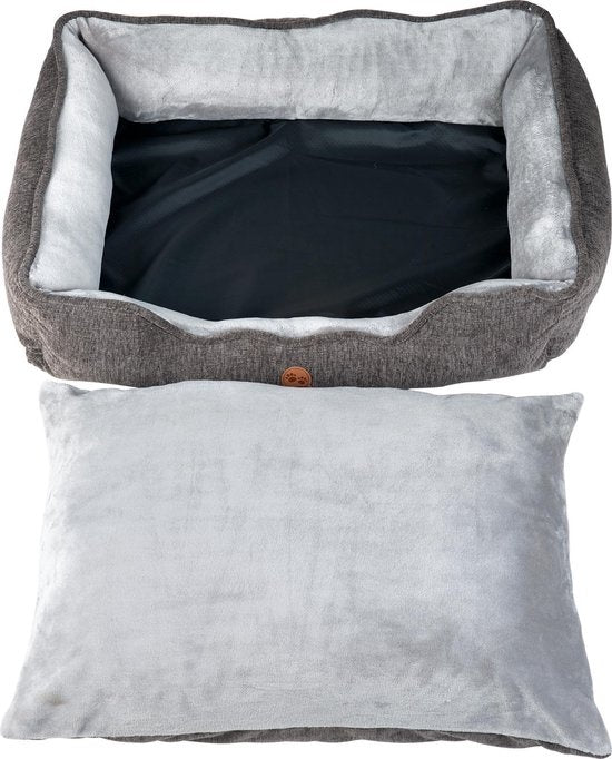 Kustaa Luxus-Hundekorb - 90x69CM - Waschbar - Rutschfest - Superweich - Größe XL - Dunkelgrau