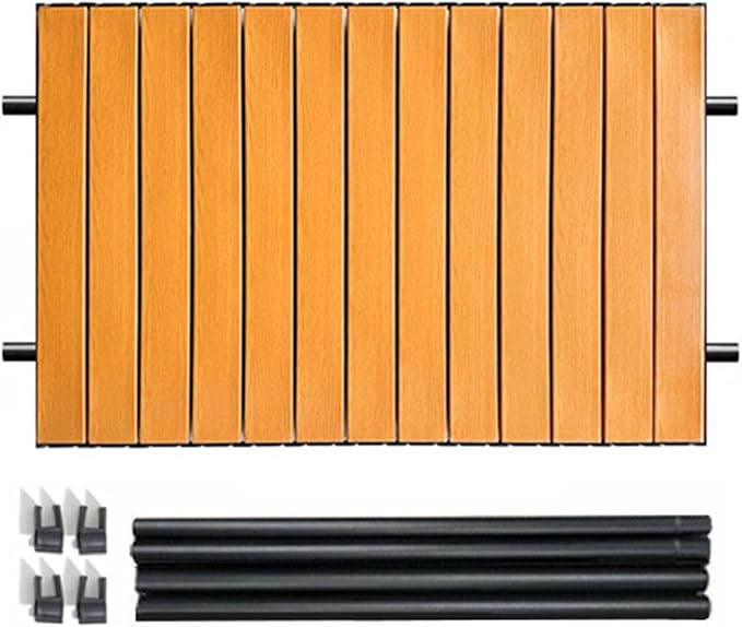 Aldorr Klappbarer Außentisch für den Gartenwagen, Tischplatte 75 x 55 cm – Tragbar – Kompakt – Holzoptik