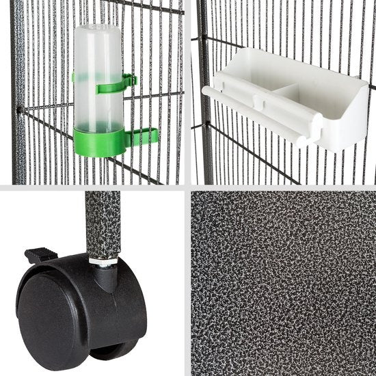 tectake - Großer Vogelkäfig, Voliere 131cm hoch - 402287