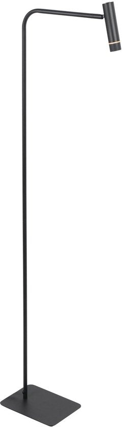 Stehlampe Steinhauer Volari 4710ZW – Lampe aus schwarzem Kunststoff und Metall, 120 cm hoch, mit „Dimm-to-Warm“-LED und dreh- und neigbarem Lampenkopf, für den Innenbereich