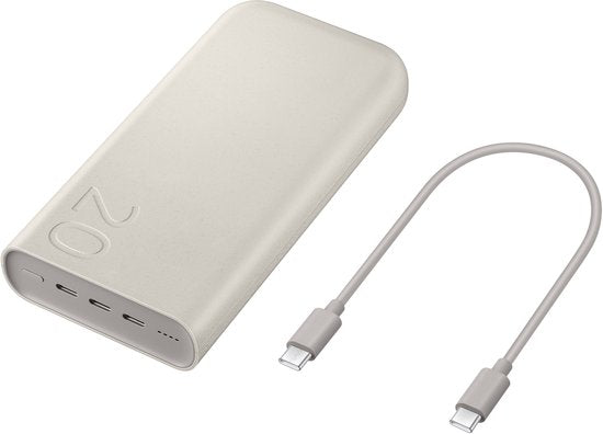 Samsung Powerbank mit Schnellladefunktion 45 W – 3x USB-C – 20.000 mAh – Beige