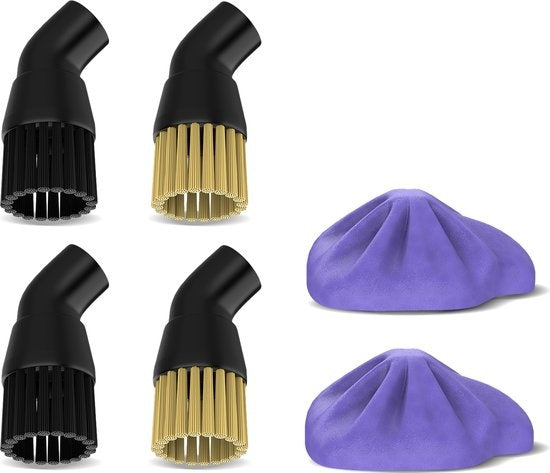 Motionflow Bürstenset - für Dampfreiniger MF-ST-002 - Nylon und Metallbürste - Reinigungstuch