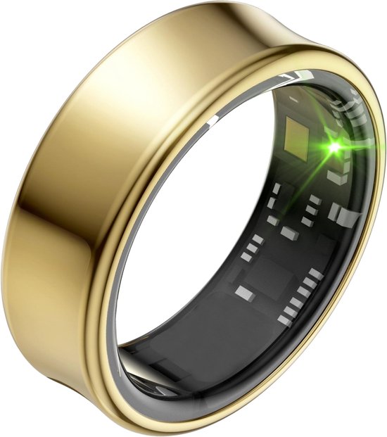 Focus® S2 Smart Ring - Gold - Größe 12 - AI Coach - Herzfrequenz - Menstruationszyklus - Schlafüberwachung - Recovery Score - Smart Ring - Sport Performance - Schrittzähler -IP68 Wasserdicht - O2 Messung - Frauen - Männer - Wearables - Ladeetui - Schutzri