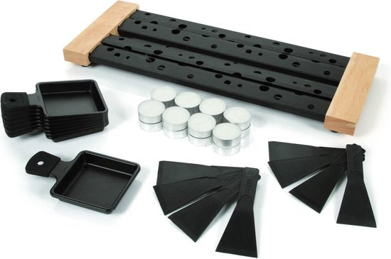 Boska Partyclette® XL - Raclette Grill Set - 8 Personen - Schwarz - 48x18 cm