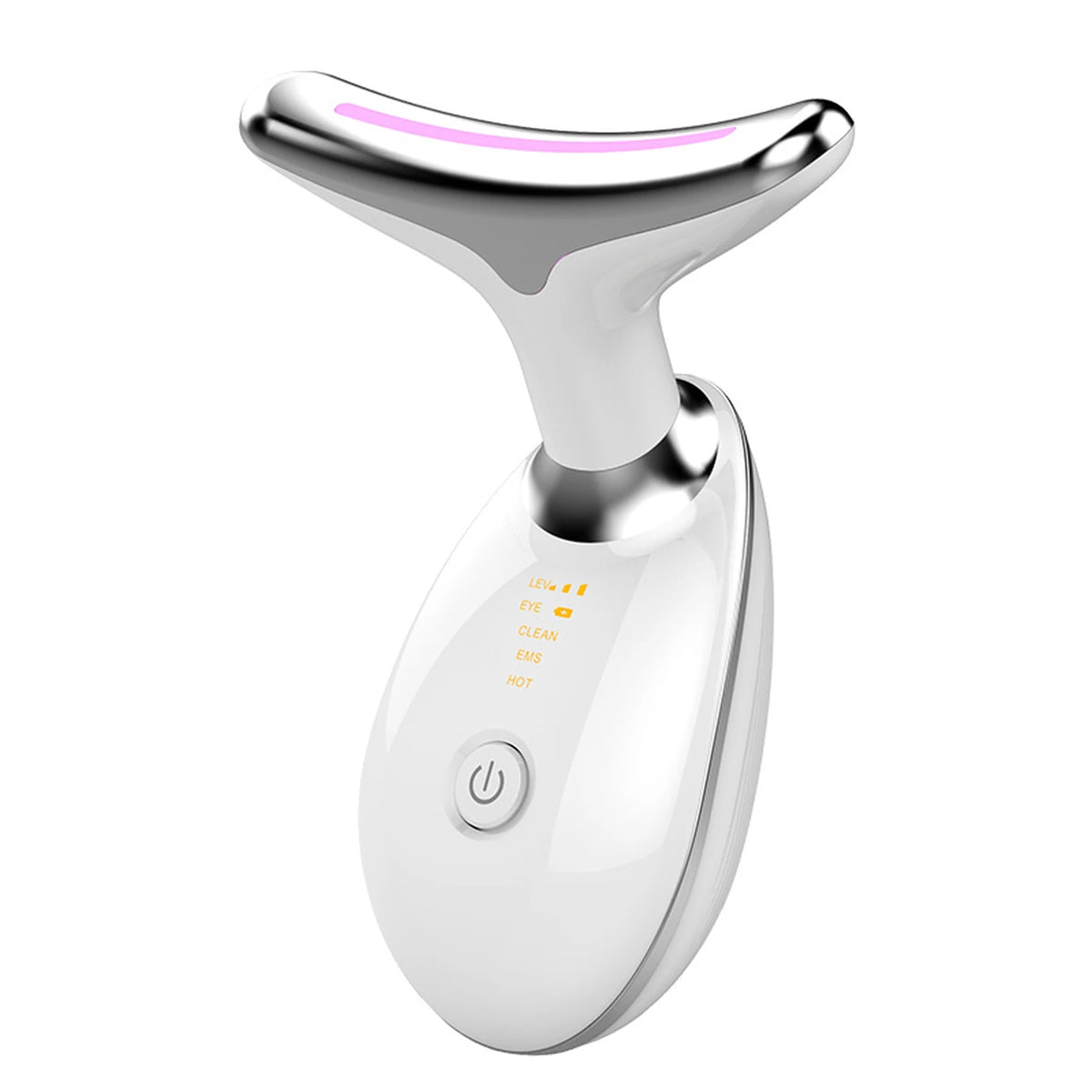 Sunluxy ES-1081 Nackenmassagegerät – EMS-Mikrostrom, 7-farbiges LED-Licht und 45 °C-Wärmefunktion – Gesichts- und Nackenpflege – 16,2 x 13,2 x 5,8 cm