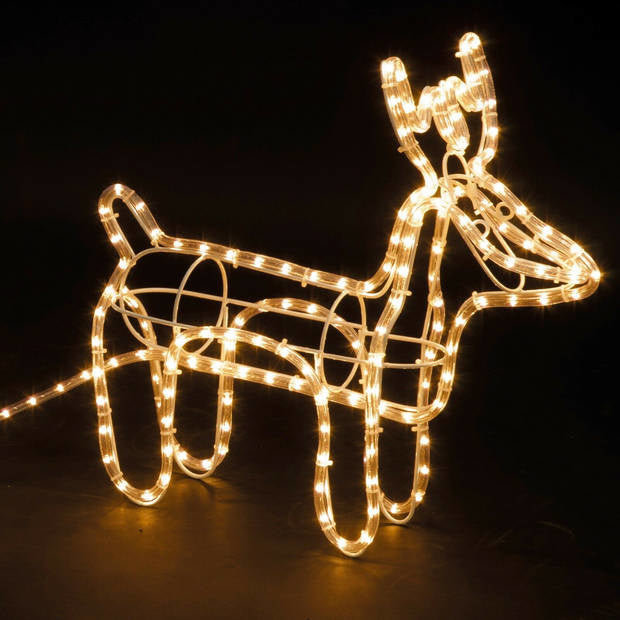 Generische Weihnachtsbeleuchtung Rentier mit Schlitten - Warmweiß