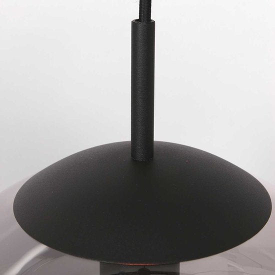 Steinhauer - Pendelleuchte - Bollique - schwarz - Glas Metall - Ø 30cm - E27 - 3498ZW