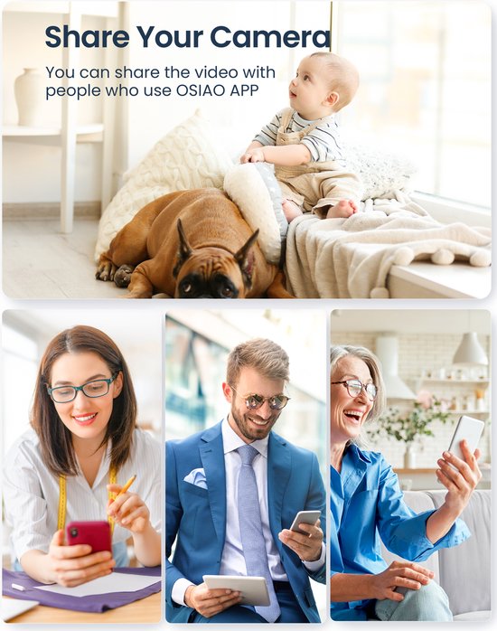 GNCC P1 WLAN-Babyphone mit Kamera – mit App – 1080p – Zweiwege-Audio – Super-IR-Nachtsicht – Bewegungserkennung – Sirene – Weiß