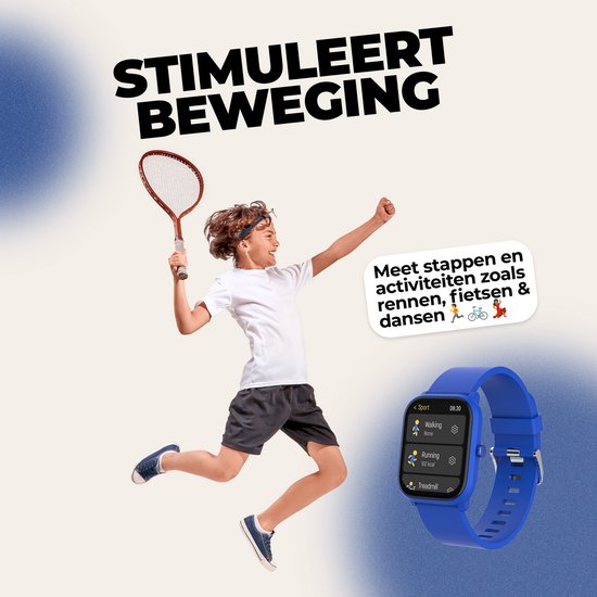 Denver Smartwatch für Kinder – Anrufe/SMS/WhatsApp – Für Android & iOS – Schrittzähler – Schlafaktivitätsmessung – Herzfrequenz, Blutdruckmessung, Sportmodus – SWK120BU