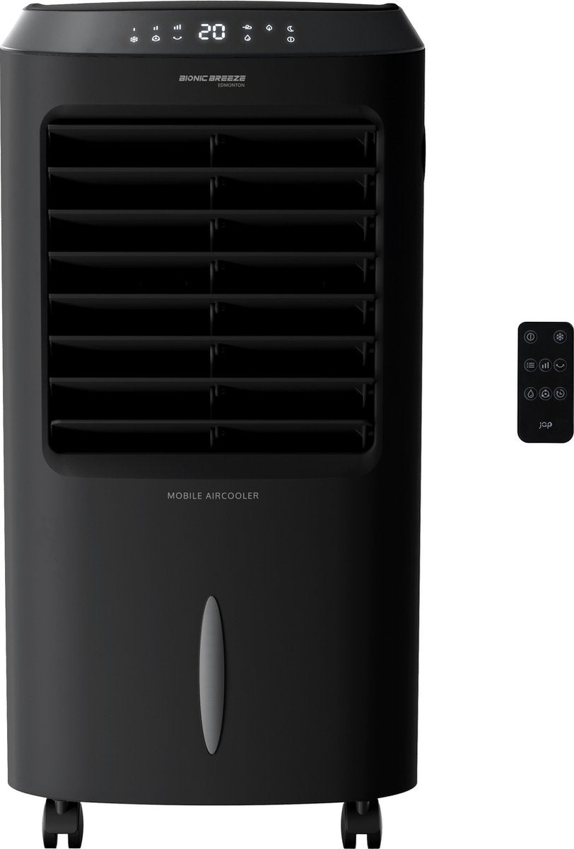 JAP Appliances - 4in1 Klimagerät - mit Wasser - Fernbedienung und Timer - Oszillierender Luftbefeuchter - Schwarz