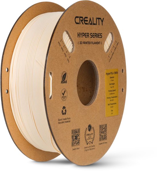 Creality Hyper PLA 3D-Drucker-Filament 1,75 mm – universell einsetzbar – 1 kg – schnelles Drucken mit bis zu 600 mm/s – verwicklungsfrei gewickelt – beige