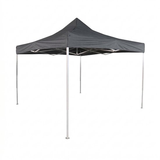 VDD – Partyzelt – 3 x 3 m – Easy Up, zusammenklappbar – wasserdicht – Pavillon – zusammenklappbares Zelt mit Tragetasche – Partyzelt für Garten, Feste und Veranstaltungen – Camping – schneller Aufbau – grau