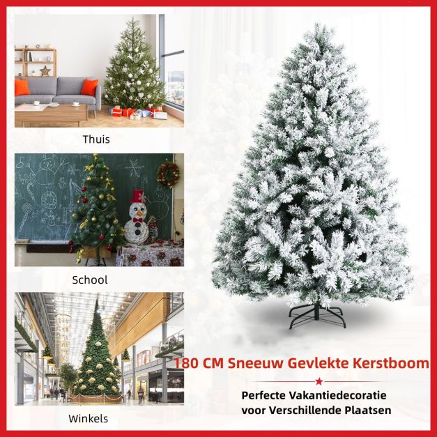 Coast Künstlicher Weihnachtsbaum - verschneit - 180 cm - PVC - Grün/Weiß
