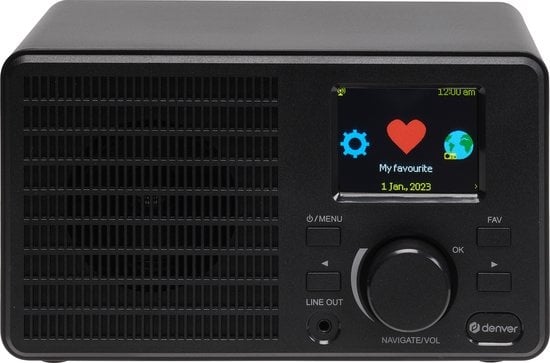 Denver Internet Radio - WiFi - Radiowecker - Bluetooth - Dual Alarm - IR122 - Schwarz