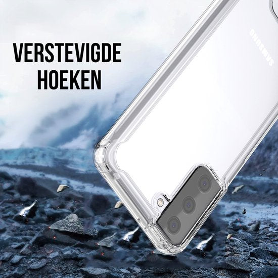 Podec Case passend für Samsung Galaxy S21 Translucent Phone Case - Anti-Shock Case Cover mit 1x Displayschutzfolie