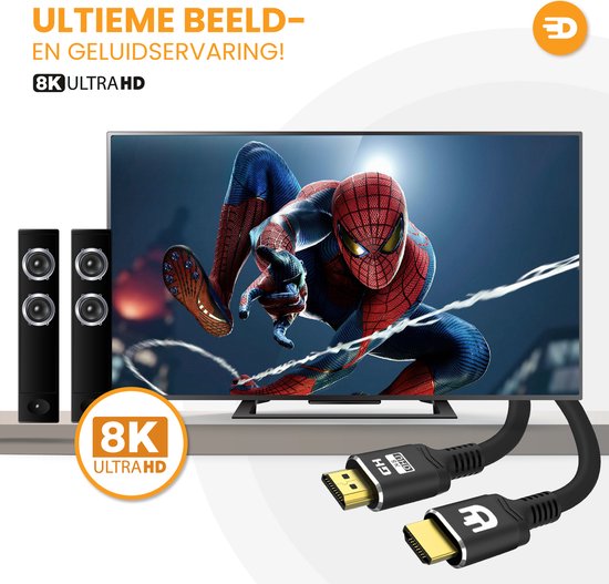 Drivv. Premium HDMI Kabel 2.1 - Ultra HD 8K - HDMI auf HDMI - Geeignet für Xbox Serie X & PS5 - 10 Meter - Schwarz