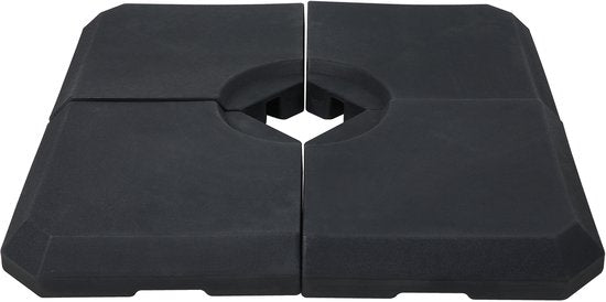 AXI Sonnenschirmständer, 4-teilig, befüllbar – Schwarz – 99 x 99 x 10 cm – Für Schwebeschirme bis 2,5 x 2,5 m oder 3 m Durchmesser – Mit Tragegriff – Kunststoff