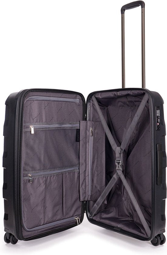 Stratic Straw+ - Koffer mittel - 66x45x28 cm - 3,7 kg - 65-74 L - Spinner - schwarz