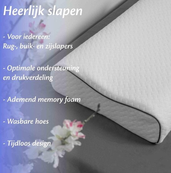EL Life Orthopädisches Kissen gegen Nackenschmerzen - Ergonomisches Memory Foam Kissen - 55 x 35 cm