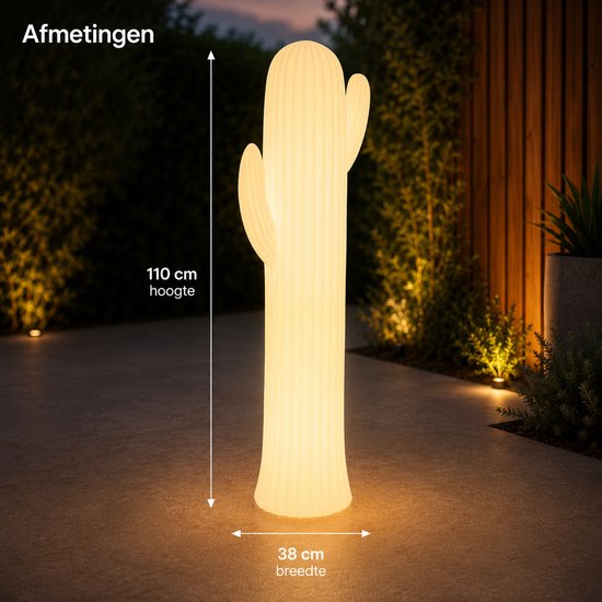 Smartwares LED-Solar-XXL-Gartenlampe – 110 cm - RGB – Dekorative Kaktus-Außenbeleuchtung – Party-Lampe – Wilder Westen – Mit Fernbedienung und Sensor – Außenlampe – Farbwechsel – Touch-Bedienung – Automatisches Einschalten – 6–8 Stunden Betriebsdauer