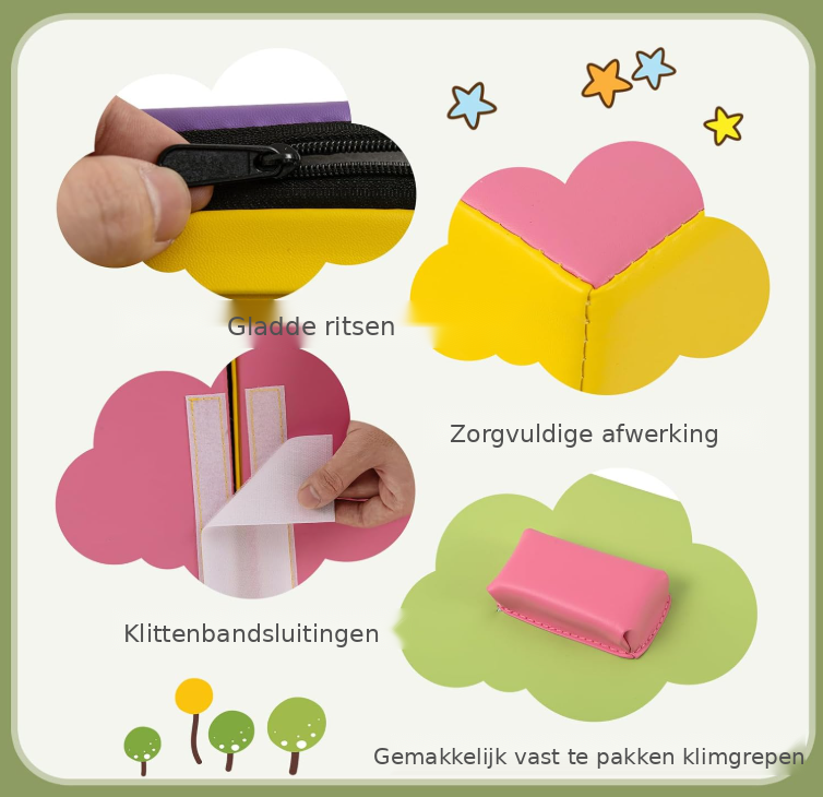 COSTWAY Weiche Bausteine, Set – 6-teilig – Kletter-, Krabbel- und Spielblöcke – 40 x 40 x 20 cm – mehrfarbig