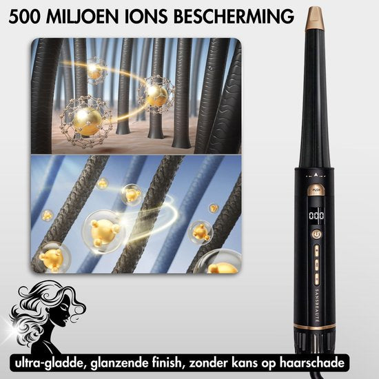 Sansbeauté® 9-in-1 Airstyler mit Diffusor - Multistyler - Haartrocknerbürste Kurzes Haar - Lockenstab - Haarstyler - Haartrockner - Wärmebürste - Lockenbürste - Lockenstab - Haarglätter - Stylingbürste - 5 in 1 Hairstyler